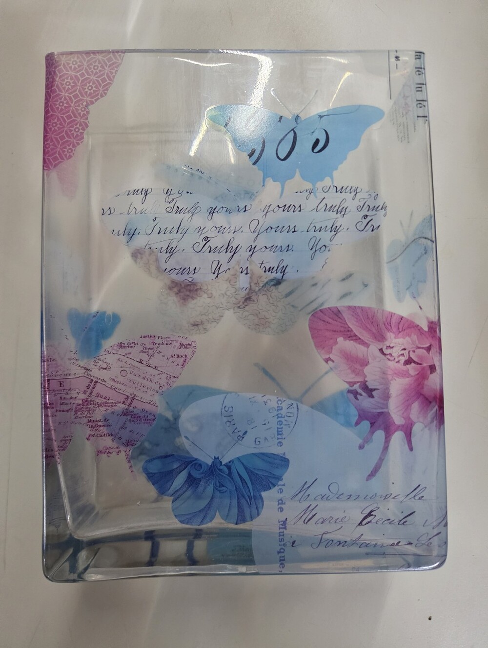 Fringe Studio "Yours Truly" Butterfly Glass Vase | Rectangular French Paris